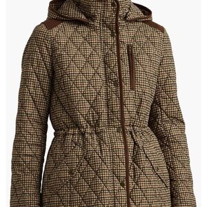 Ralph Lauren Houndstooth Quilted Puffer Jacket